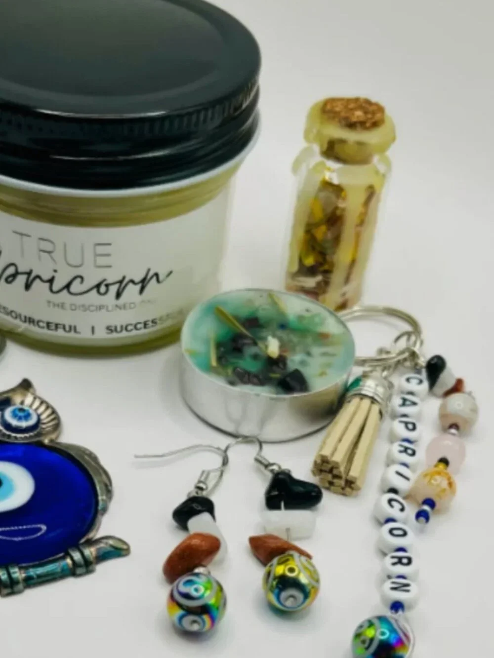 CAPRICORN GIFT Zodiac Healing Crystals Gift Set (6 pc) - FREE abundance candle